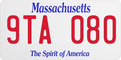 MA license plate 9TA080