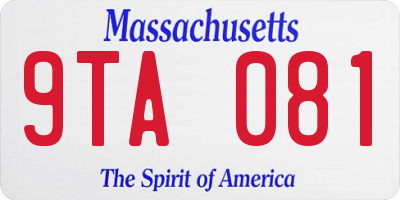 MA license plate 9TA081