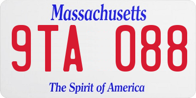 MA license plate 9TA088