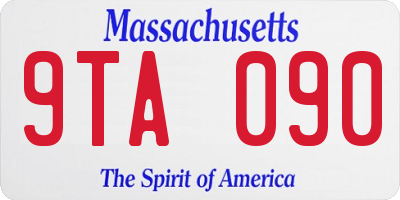 MA license plate 9TA090