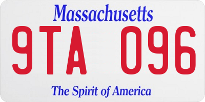 MA license plate 9TA096