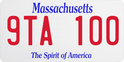 MA license plate 9TA100