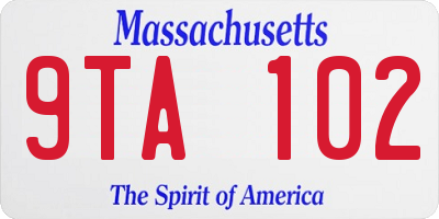 MA license plate 9TA102