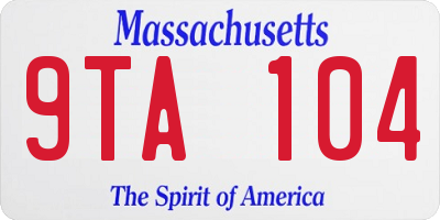 MA license plate 9TA104