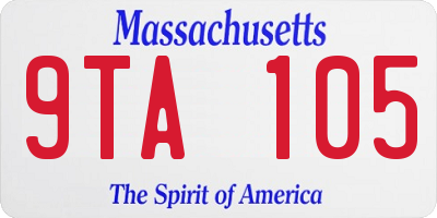 MA license plate 9TA105