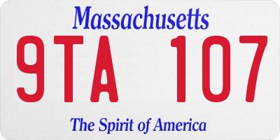 MA license plate 9TA107
