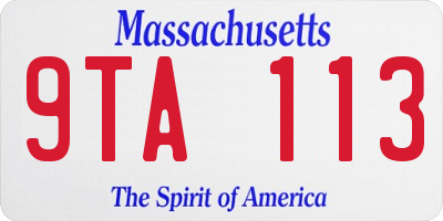 MA license plate 9TA113