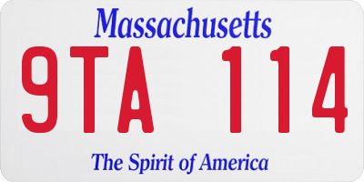 MA license plate 9TA114