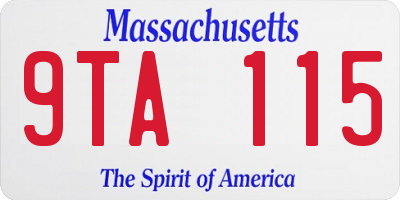 MA license plate 9TA115