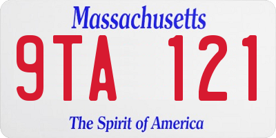 MA license plate 9TA121