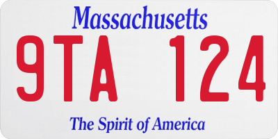 MA license plate 9TA124
