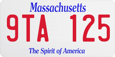 MA license plate 9TA125