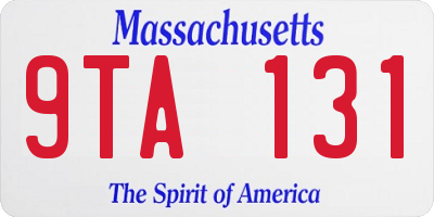 MA license plate 9TA131