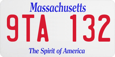 MA license plate 9TA132