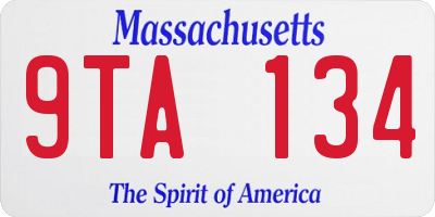 MA license plate 9TA134