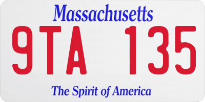 MA license plate 9TA135