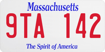 MA license plate 9TA142