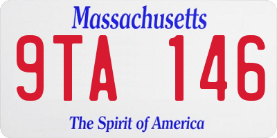 MA license plate 9TA146