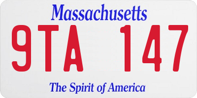 MA license plate 9TA147
