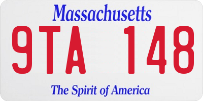 MA license plate 9TA148