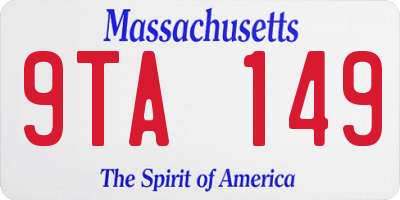 MA license plate 9TA149