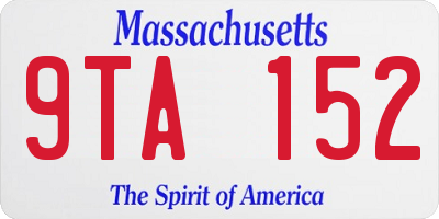 MA license plate 9TA152
