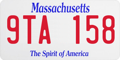 MA license plate 9TA158