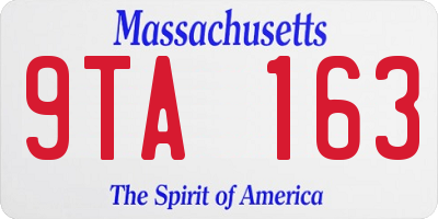 MA license plate 9TA163