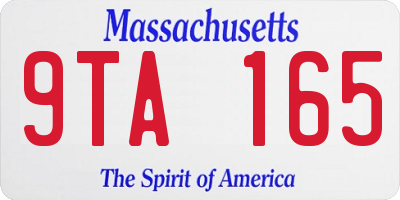 MA license plate 9TA165