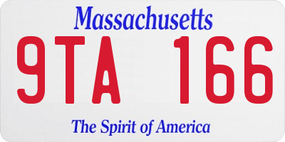 MA license plate 9TA166