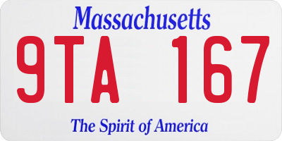MA license plate 9TA167