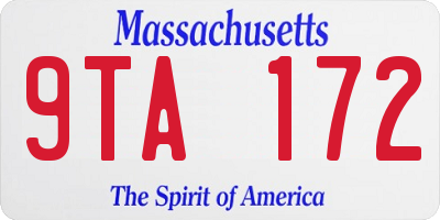 MA license plate 9TA172