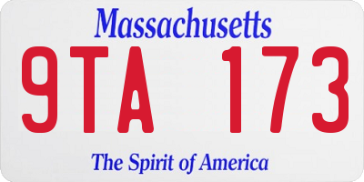 MA license plate 9TA173