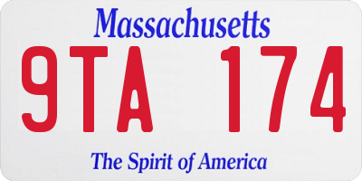 MA license plate 9TA174