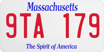 MA license plate 9TA179