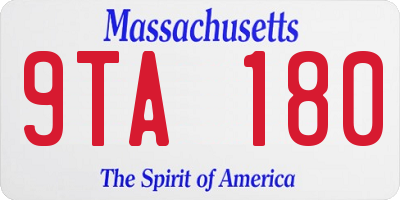 MA license plate 9TA180