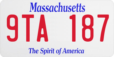 MA license plate 9TA187