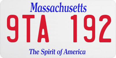 MA license plate 9TA192