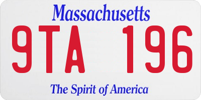 MA license plate 9TA196