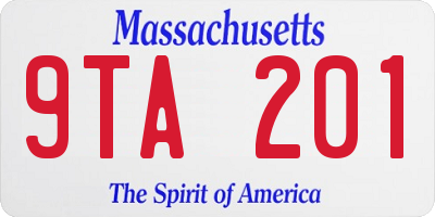 MA license plate 9TA201