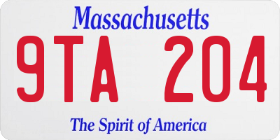 MA license plate 9TA204