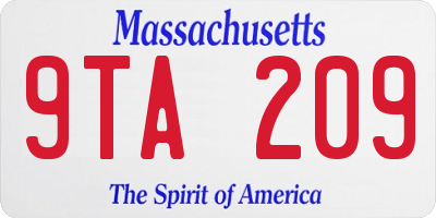 MA license plate 9TA209