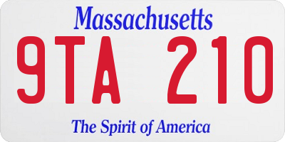 MA license plate 9TA210