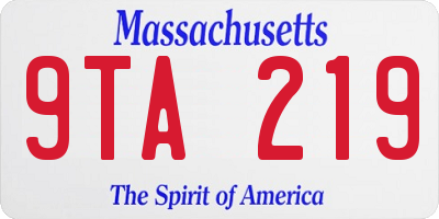 MA license plate 9TA219