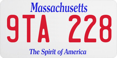 MA license plate 9TA228