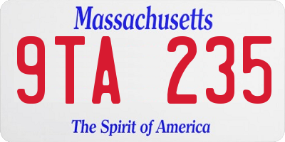 MA license plate 9TA235