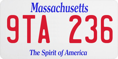 MA license plate 9TA236