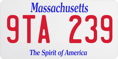 MA license plate 9TA239