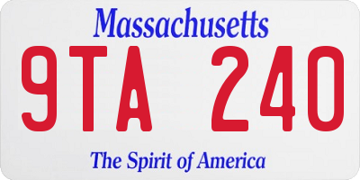 MA license plate 9TA240