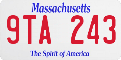 MA license plate 9TA243